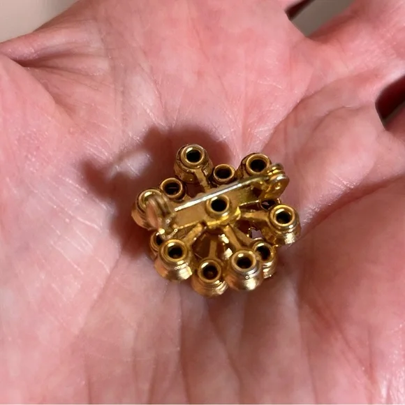 Vintage antique art deco Retro Crystal Pastel fruit salad Mini Flower Brooch - Picture 9 of 13